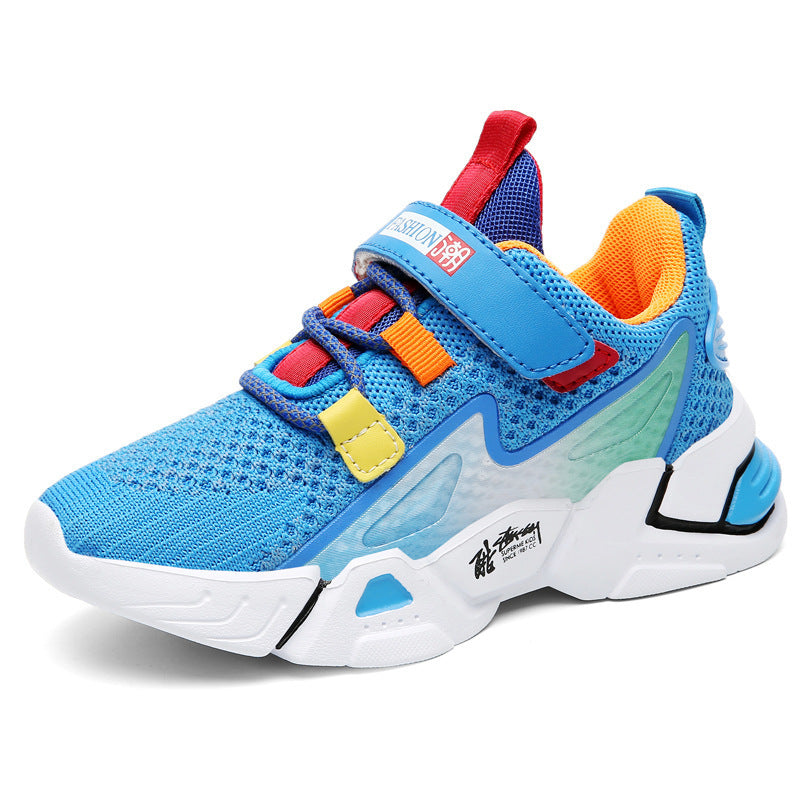 AEROKID baskets enfant garcon coloris Bleu Royal - legerete et maintien pieds en croissance
