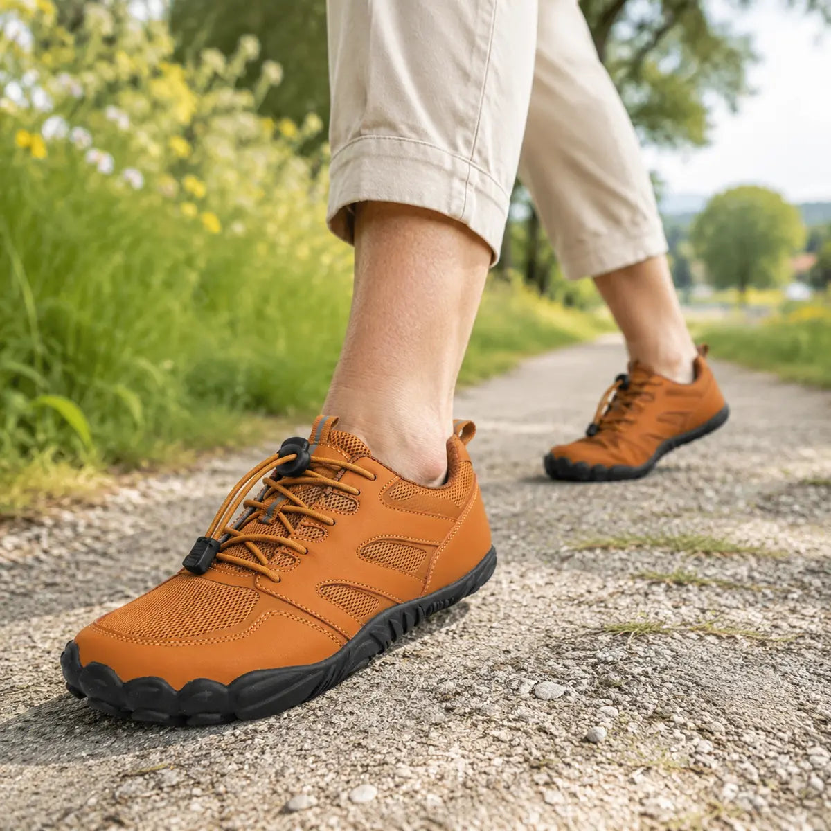 Chaussures ALTÉLYA™ en mesh respirant portées lors d’une promenade en extérieur Image