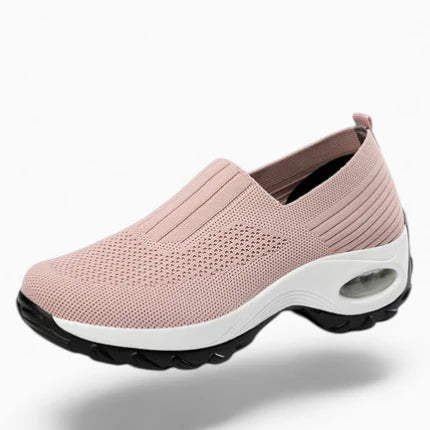 Chaussure confort femme rose foncé — légère sans lacet à coussin d'air