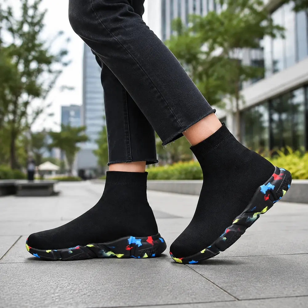 KYNORA basket chaussette femme à semelle multicolore en promenade urbaine Image