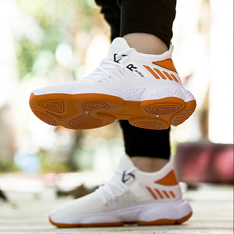 Basket Orthopodys AEROVAN blanche et orange en mesh respirant avec semelle EVA souple pour homme