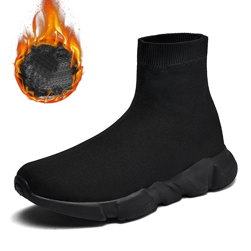Basket chaussette femme Orthopodys, marque exploitée par AIIBORI (SASU), noire sans lacets avec doublure chaude.