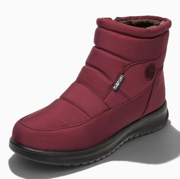Bottines fourrées femme bordeaux Orthopodys, marque exploitée par AIIBORI (SASU), avec fermeture zippée et bout rond.