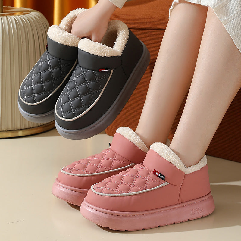 Chaussons Orthopodys matelassés pour femme avec doublure polaire, tige montante et semelle plateforme épaisse
