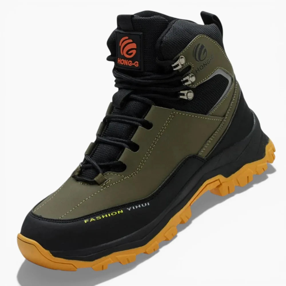 chaussure de securité bronx homme vert de profil