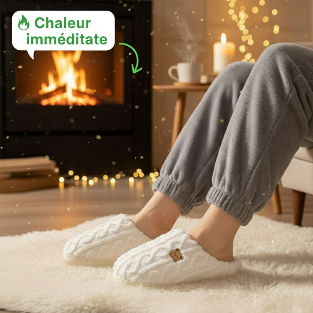 COCOONI™ - Pantoufle hiver femme : confort ultime, chaleur douce et style cocooning