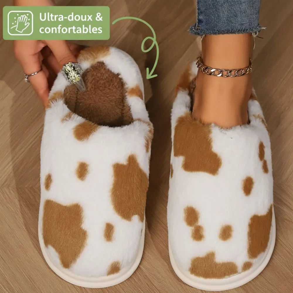 COWZY™ - Chausson Vache Femme – Chaleur & Confort Cocooning