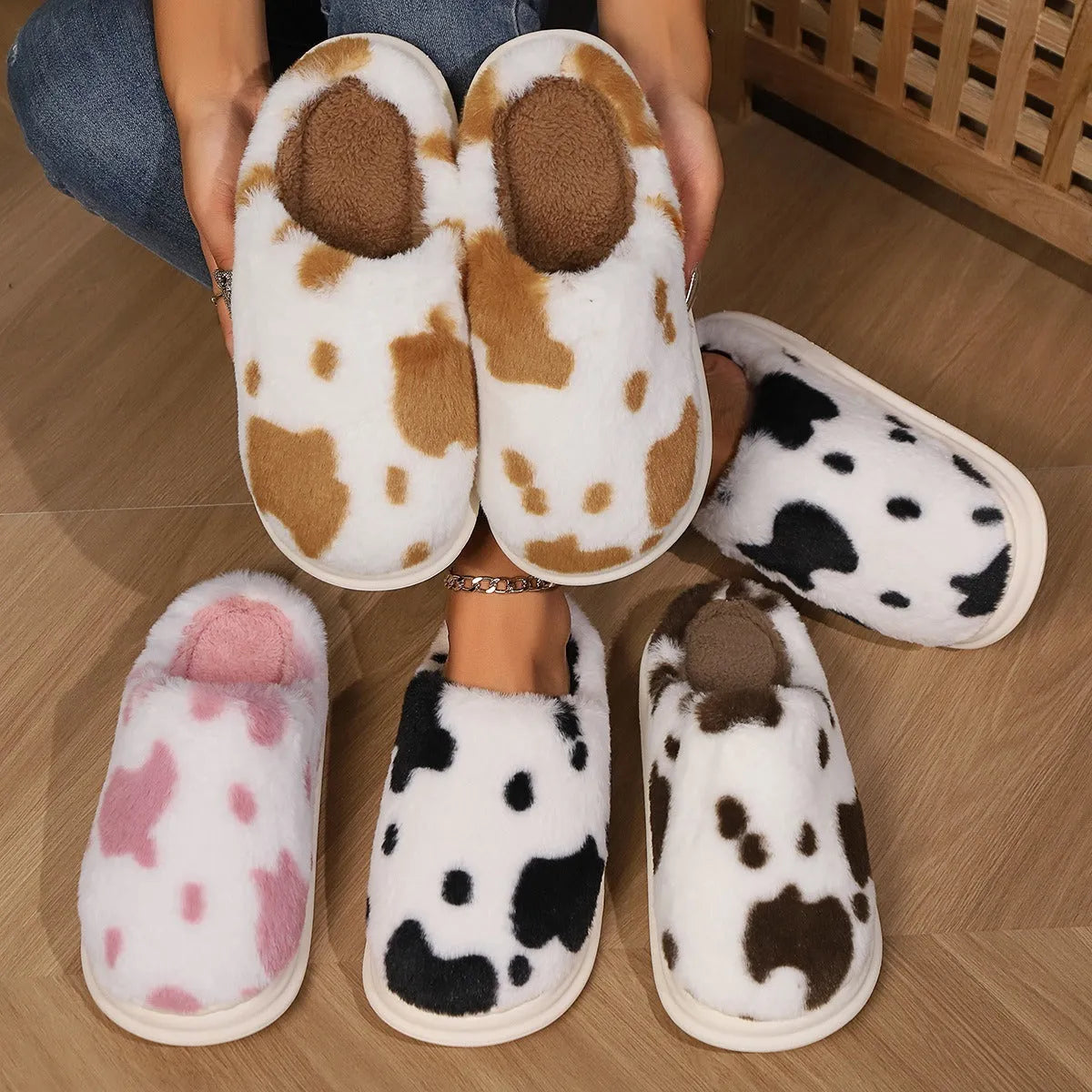COWZY™ - Chausson Vache Femme – Chaleur & Confort Cocooning