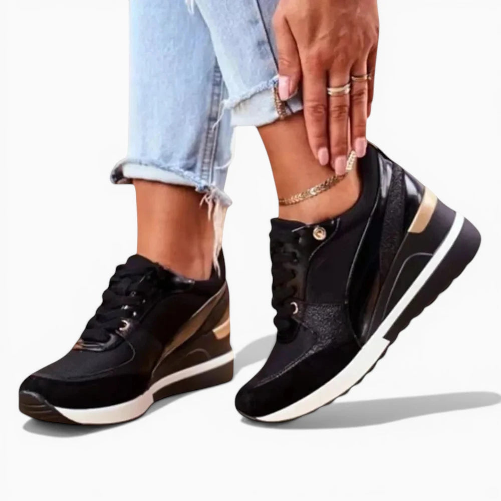 ELYSSIA™ - Basket à talon femme – Sublimez votre style avec élégance unique noir Image