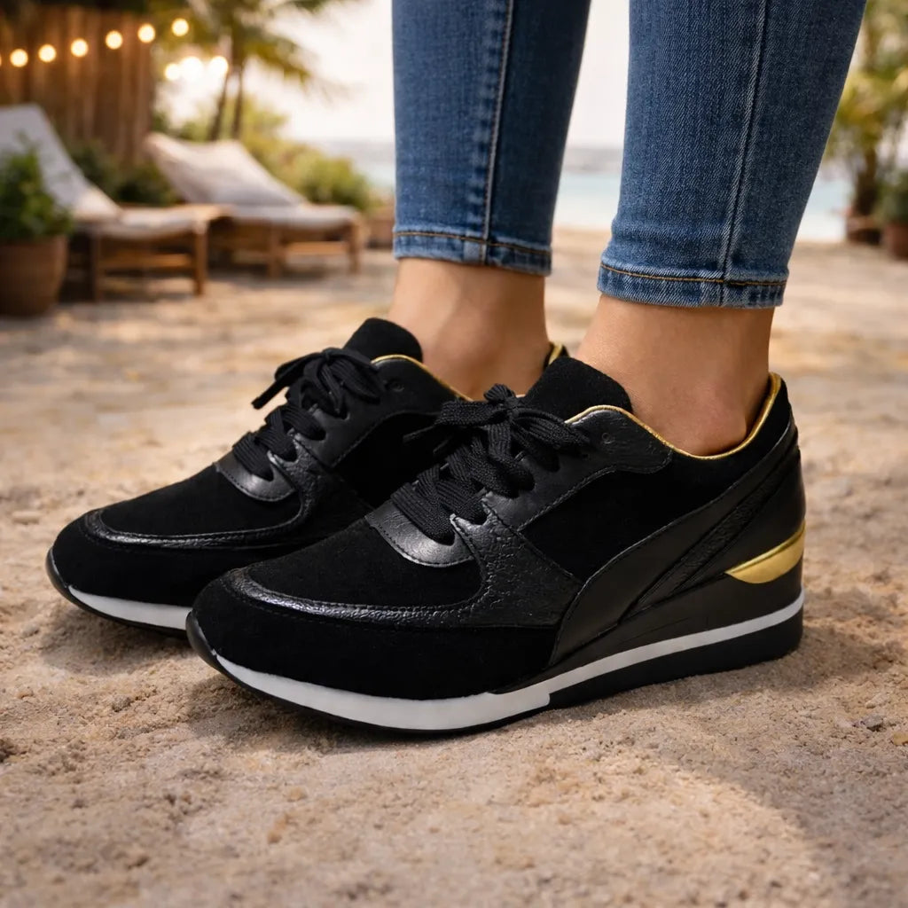 ELYSSIA™ - Basket à talon femme – Sublimez votre style avec élégance unique noir