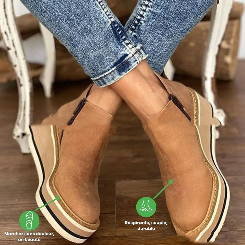 LYRONA™ - Bottine compensée femme : Élégance et confort pour sublimer vos pas