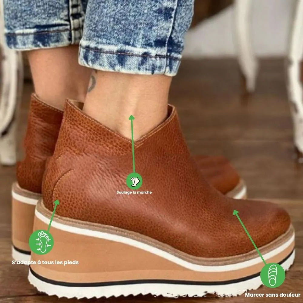 LYRONA™ - Bottine compensée femme : Élégance et confort pour sublimer vos pas