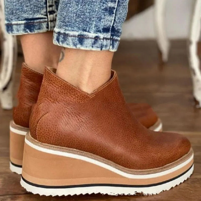 LYRONA™ - Bottine compensée femme : Élégance et confort pour sublimer vos pas