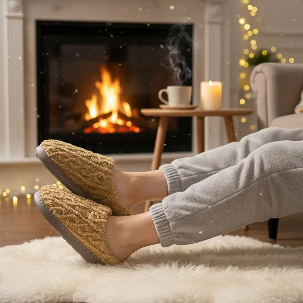 COCOONI™ - Pantoufle hiver femme : confort ultime, chaleur douce et style cocooning