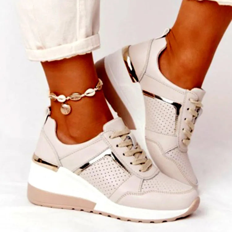 ELYORA™ - Basket femme compensée – Élégance & Confort à Chaque Pas