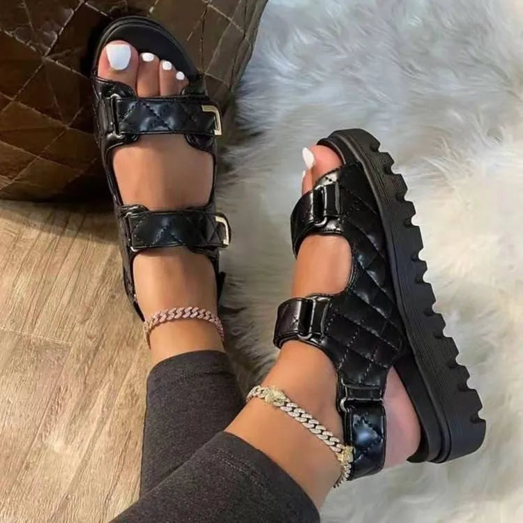 VELINORA™ - Sandales femme velcro : Confort optimal et style irrésistible