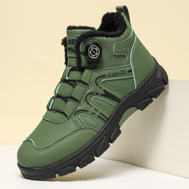 Chaussure hiver homme Orthopodys, marque exploitée par AIIBORI (SASU), montante verte avec doublure chaude et molette