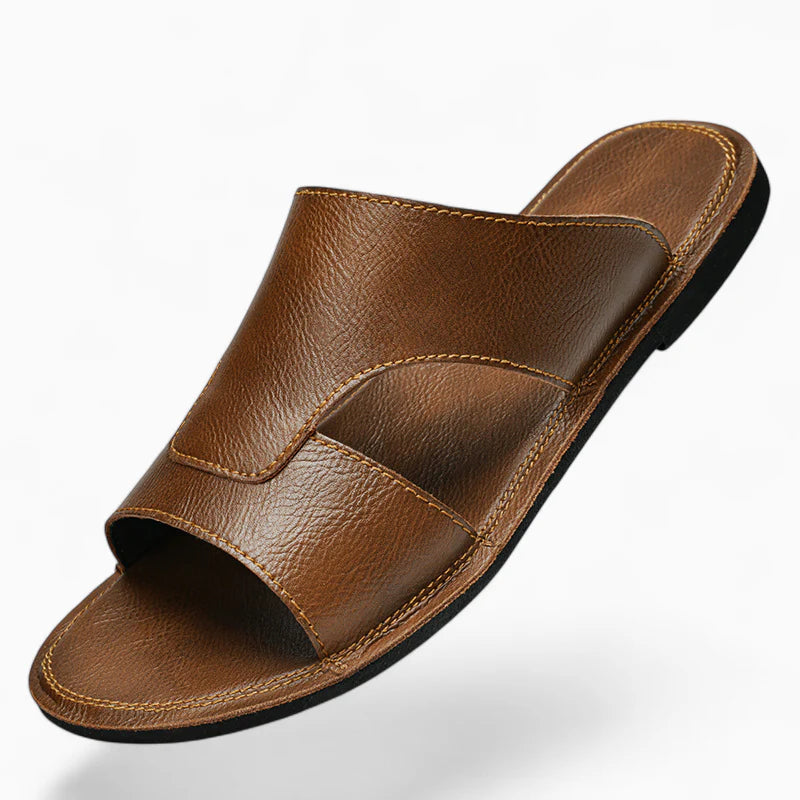 VITARELLO™ - Claquettes Confort Homme Cuir – Découvrez le Luxe et le Bien-Être Image