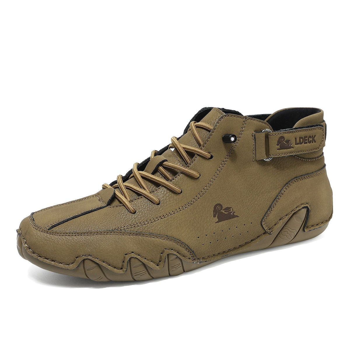 Chaussure montante homme Orthopodys NORDVAN marron en microfibre avec lacets et bride de maintien ajustable