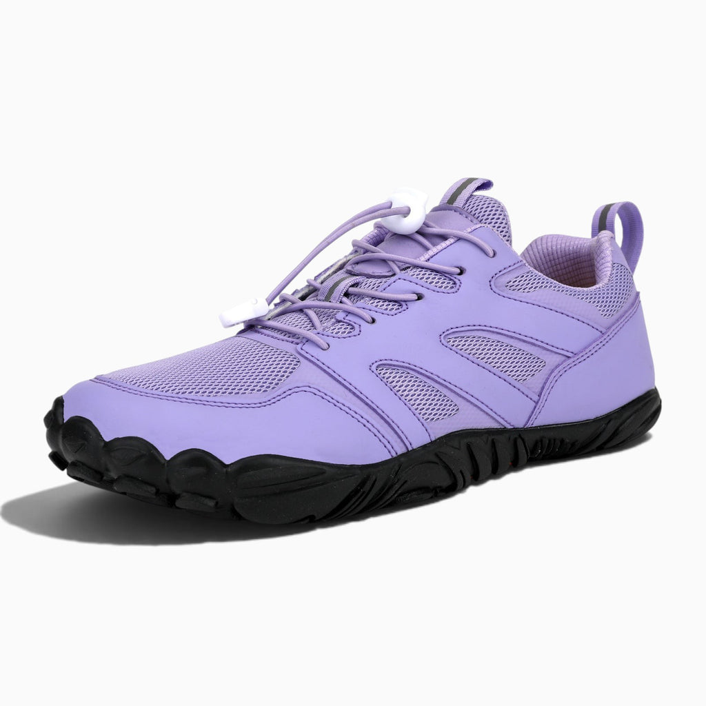 Chaussures de randonnée femme Orthopodys, marque exploitée par AIIBORI (SASU), violettes en mesh avec laçage rapide
