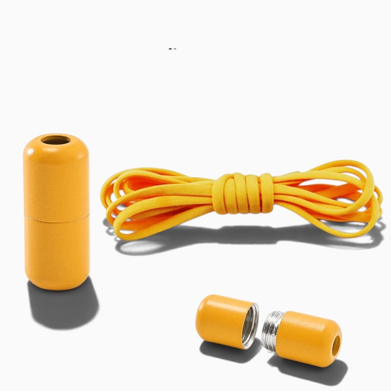 Lacet élastique jaune plat LACÉO Orthopodys avec fermoir métallique pour baskets et chaussures de confort
