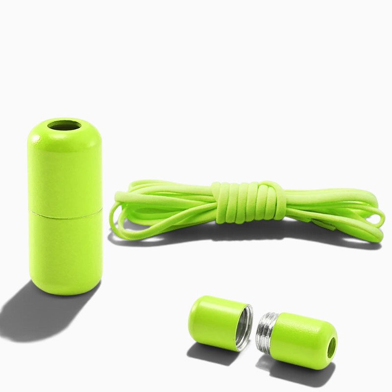 Lacet élastique vert fluo LACÉO par Orthopodys avec fermoir métallique vissable pour baskets et chaussures
