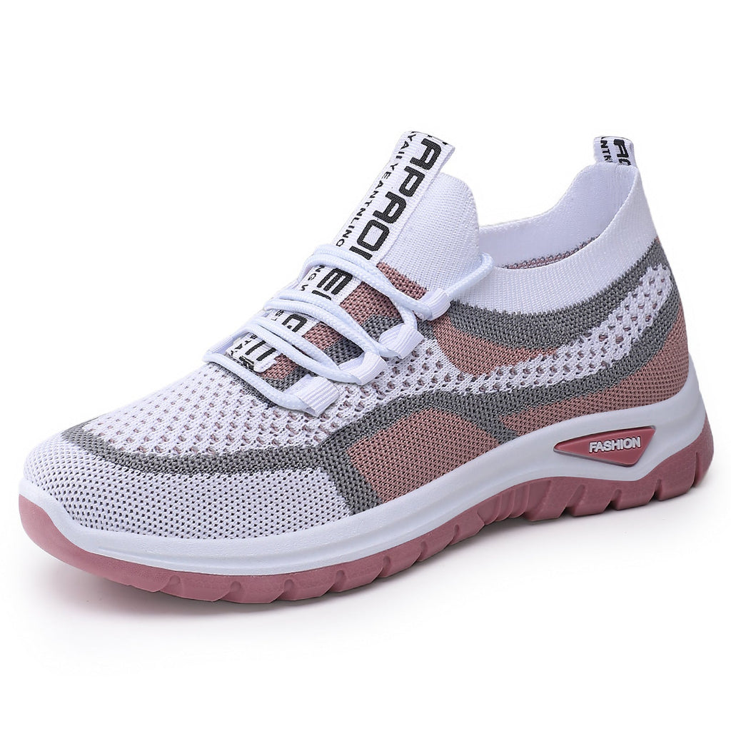 Baskets respirantes femme MISTRIA par Orthopodys, marque exploitée par AIIBORI (SASU), en maille rose et blanche