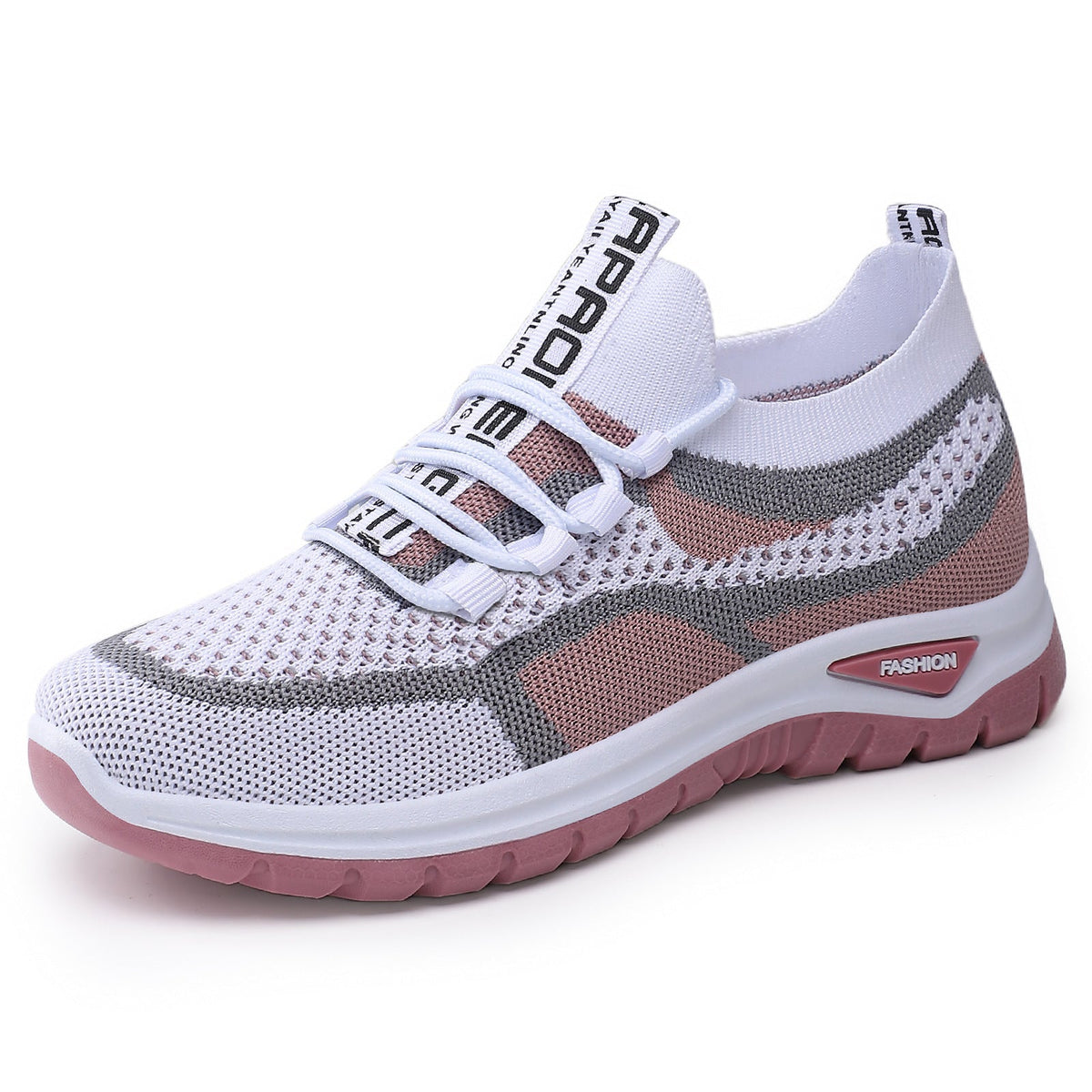 Baskets respirantes femme MISTRIA par Orthopodys, marque exploitée par AIIBORI (SASU), en maille rose et blanche