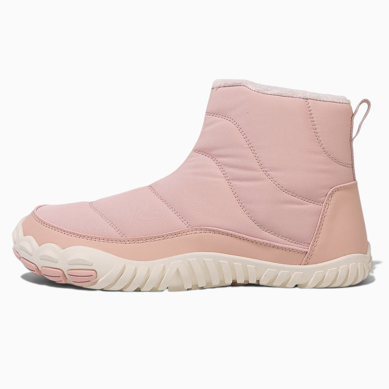 Boots neige femme Orthopodys, marque exploitée par AIIBORI (SASU), rose matelassées avec doublure polaire et semelle crantée