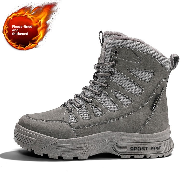 Botte de neige homme Orthopodys, marque exploitée par AIIBORI (SASU), grise, imperméable avec doublure chaude en peluche