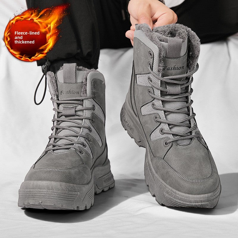 Botte de neige homme Orthopodys, marque exploitée par AIIBORI (SASU), grise, imperméable avec doublure en peluche