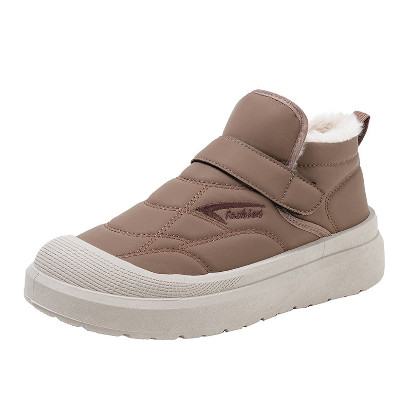 Bottines fourrées femme Orthopodys, marque exploitée par AIIBORI (SASU), coloris camel avec fermeture à scratch