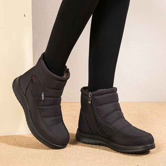 Bottines fourrées femme noires Orthopodys, marque exploitée par AIIBORI (SASU), avec fermeture zippée et semelle souple