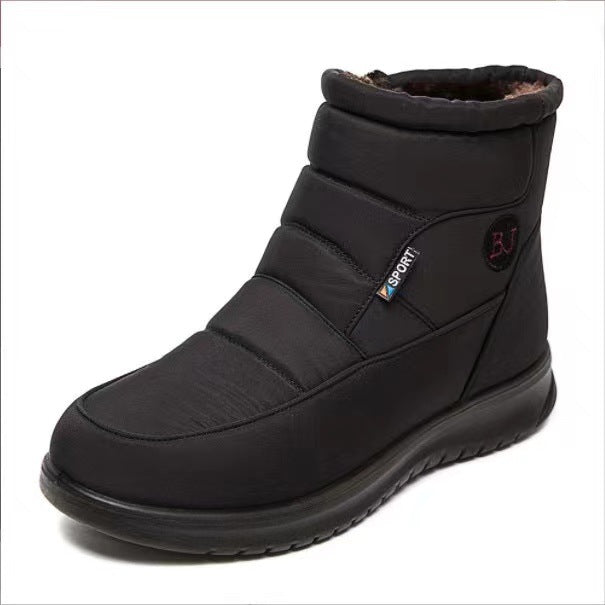 Bottines fourrées noires NÉVALYS™ par Orthopodys, marque exploitée par AIIBORI (SASU), avec fermeture zippée et bout rond