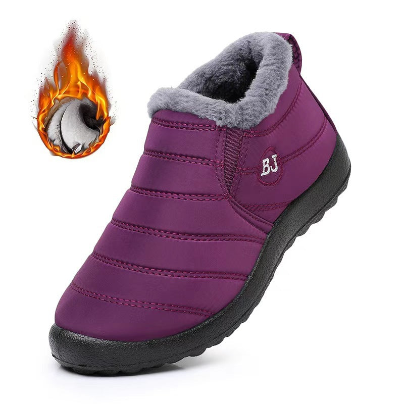 Bottines neige Orthopodys, marque exploitée par AIIBORI (SASU) violettes fourrées sans lacets pour femme