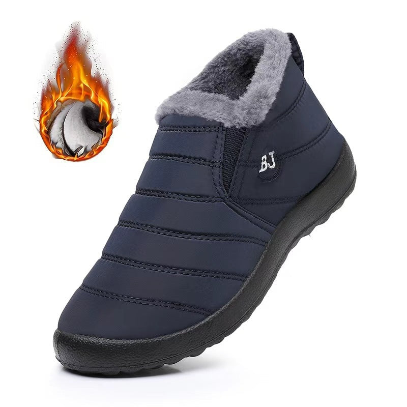 Bottines femme neige Orthopodys, marque exploitée par AIIBORI (SASU), bleu marine, fourrées, sans lacets.
