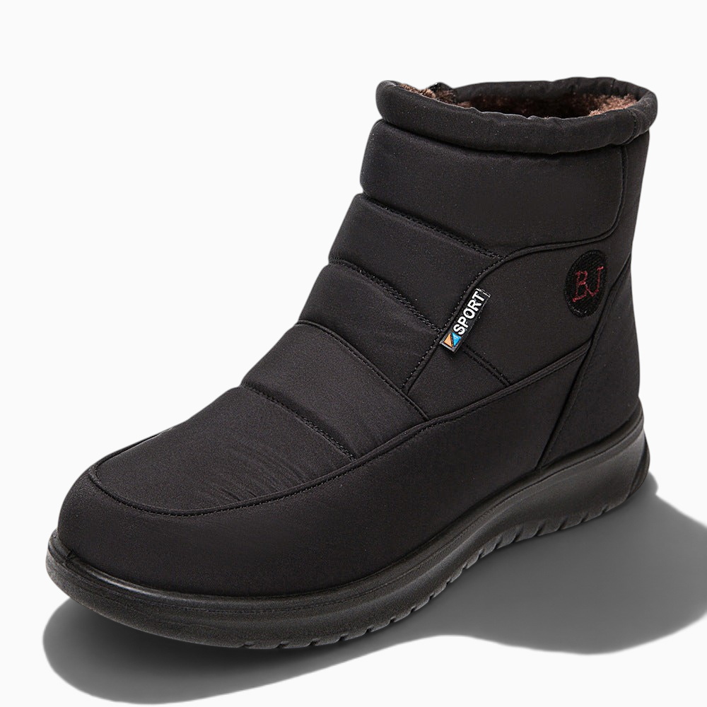 Bottines fourrées imperméables noires Orthopodys, marque exploitée par AIIBORI (SASU), avec zip latéral et tige matelassée
