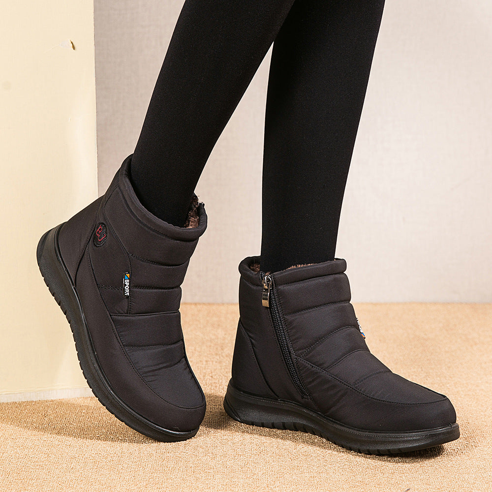 Bottines fourrées imperméables noires Orthopodys, marque exploitée par AIIBORI (SASU), avec zip latéral et tige matelassée