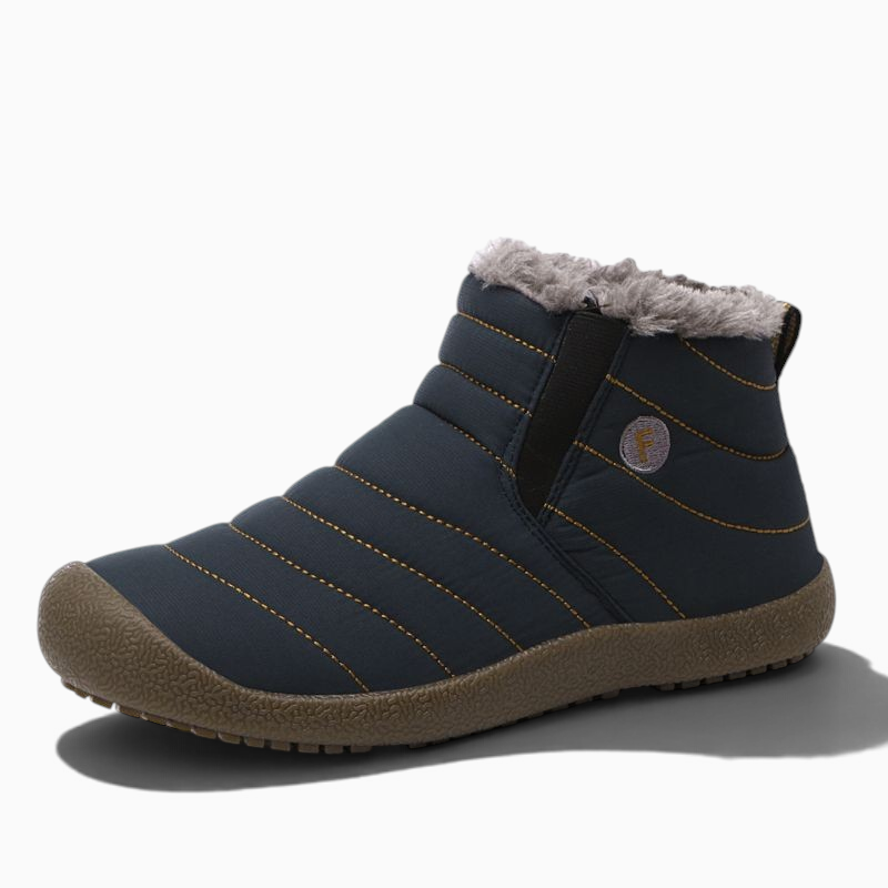 Chaussure fourrée homme Orthopodys, marque exploitée par AIIBORI (SASU), bleu marine matelassée avec doublure chaude