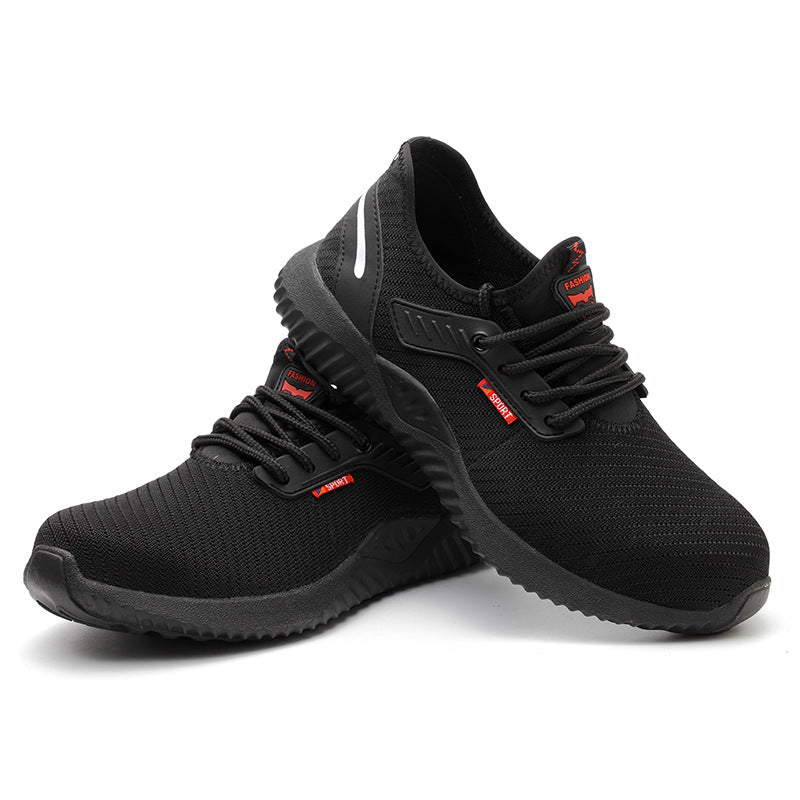 Chaussure de sécurité homme légère Orthopodys, marque exploitée par AIIBORI (SASU), style basket noire en maille