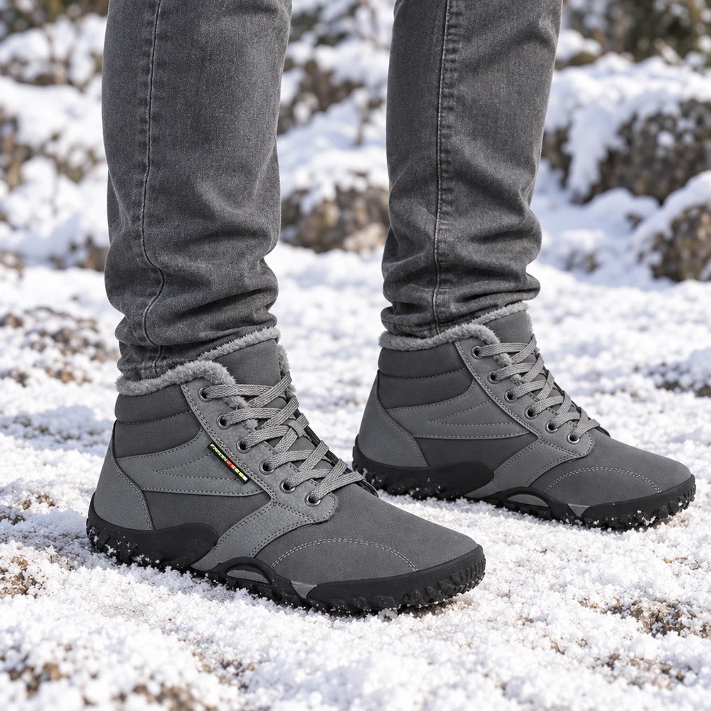 Chaussures neige homme Orthopodys marque exploitée par AIIBORI (SASU) grises déperlantes avec doublure en peluche