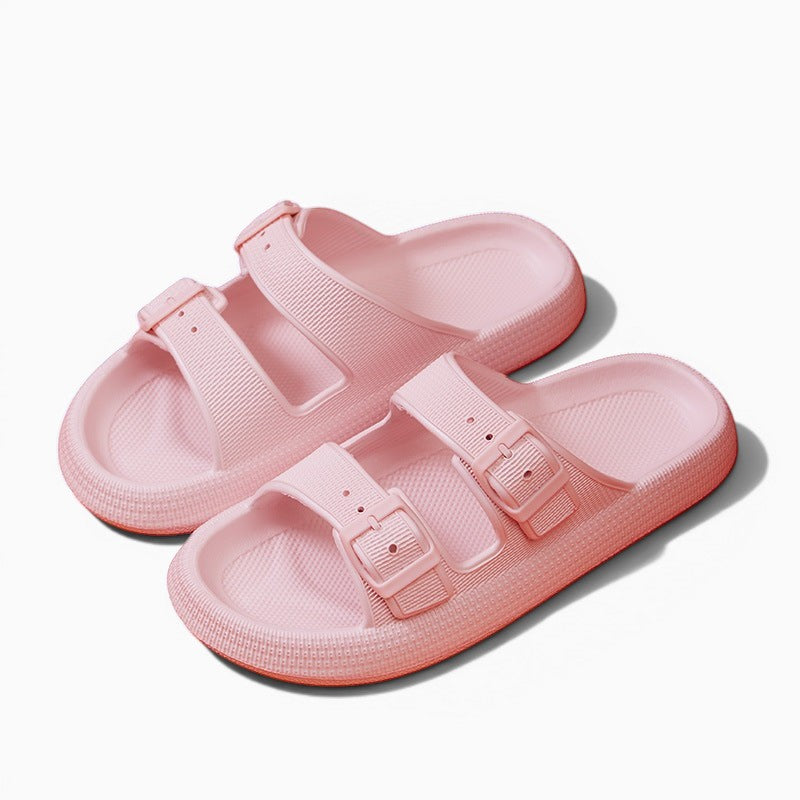 Mules orthopédiques Orthopodys, marque exploitée par AIIBORI (SASU), rose pâle avec double bride réglable et plateforme
