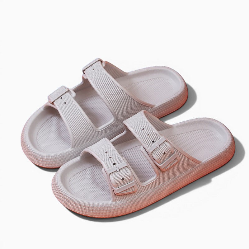 Mules orthopédiques Orthopodys Nelya blanches à double bride réglable avec semelle plateforme épaisse et moelleuse