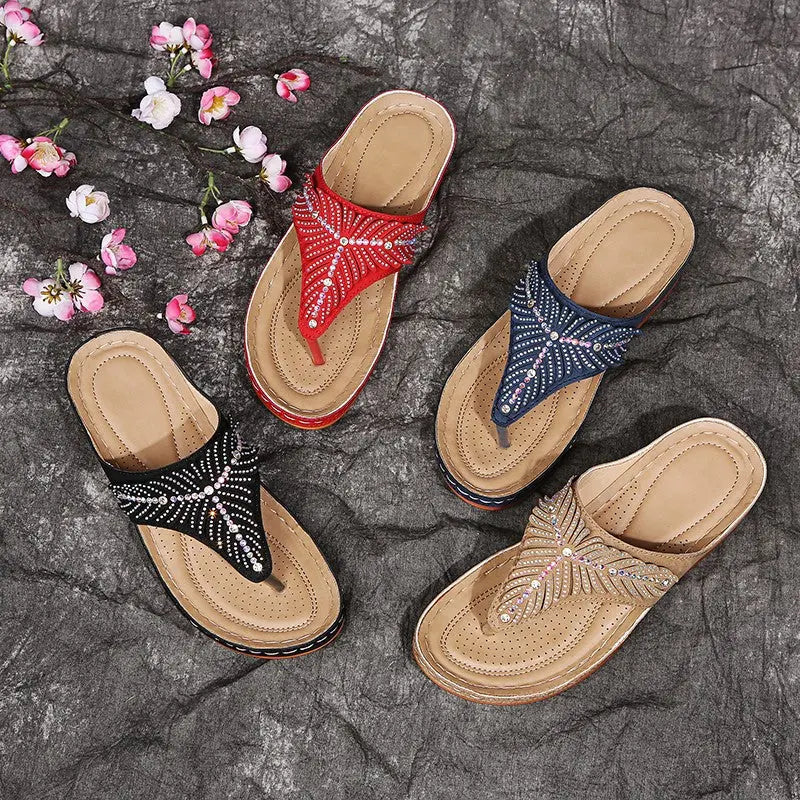 Sandales SÉLYNA™ en noir, rouge, bleu et beige – coloris disponibles